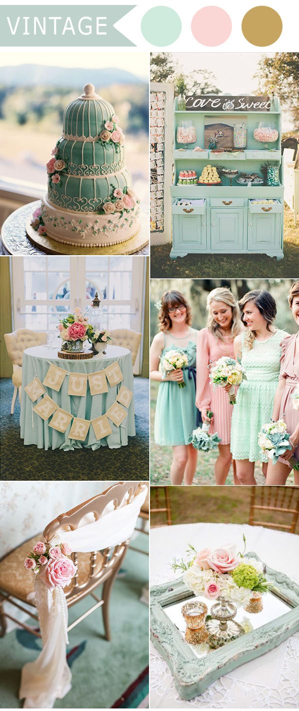 romantic-mint-and-pink-vintage-wedding-colors